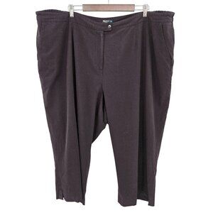 Maggie Barnes Stretch Black Pants Plus Sz 9 Avg 30 32 Elastic Sides Crop Ankle